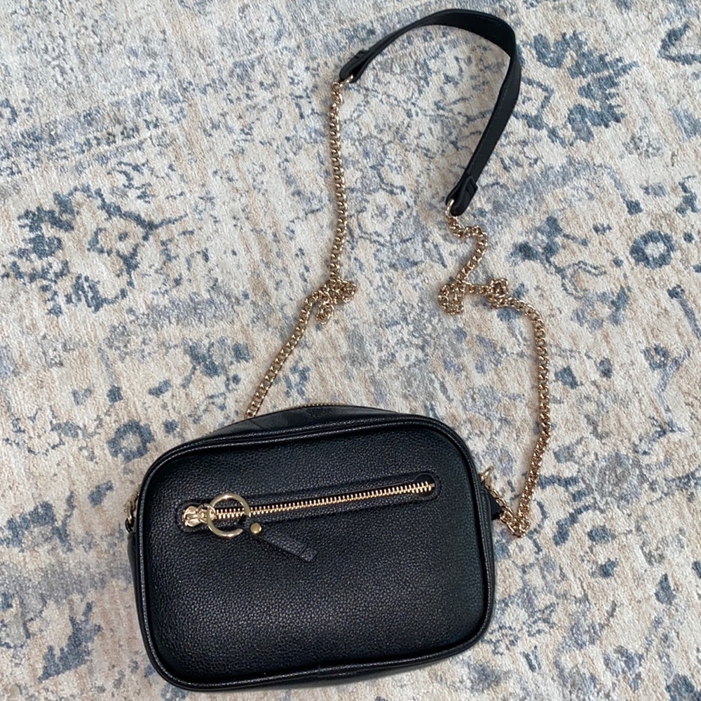 black & gold crossbody purse bag